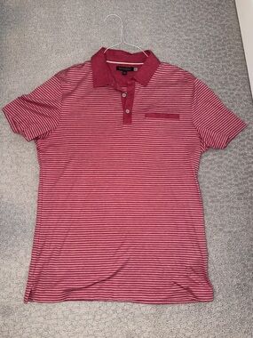 Banana Republic Performance Striped Polo with Contrast Collar